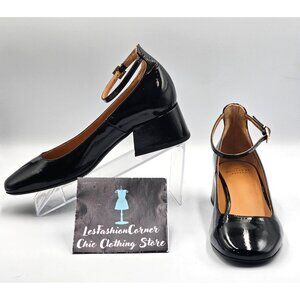 NWOB Sezane Less Souliers Black Patent Leather Mary Jane Shoes Size 6.5 2999